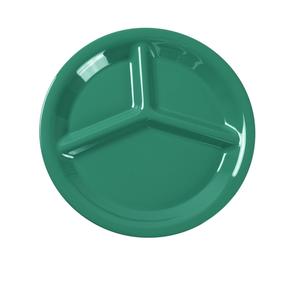 Yanco China Milestone Green Melamine 10.25in dia. 3-Compartment Plate - MS-710GR 
