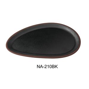 Yanco China Nature Art Black Melamine 10in x 6in Oval Dinner Plate - 3dz - NA-210BK 