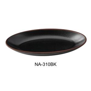 Yanco China Nature Art Black Melamine 10.5in x 5.25in Oval Salad Plate - NA-310BK 