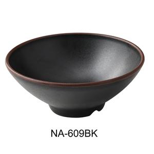 Yanco China Nature Art Black Melamine 55 oz. 9" dia. Ramen Bowl - 2 Doz - NA-609BK