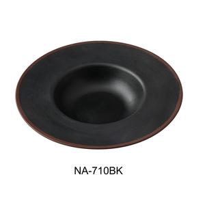 Yanco China Nature Art Black Melamine 10oz 9.25in dia. Dessert Plate - NA-710BK 