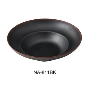 Yanco China Nature Art Black Melamine 20oz Mediterranean Pasta Bowl - NA-811BK 