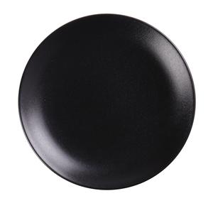 Yanco China Noble Black Porcelain 10.5in dia. Rolled Edge Coupe Plate - NB-310 