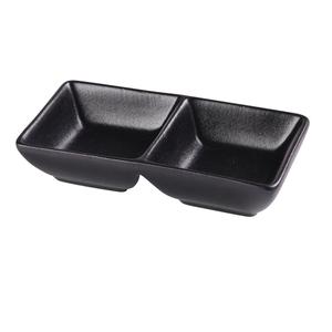 Yanco China Noble Black Porcelain 3oz Double Sauce Dish - 3dz - NB-4032 
