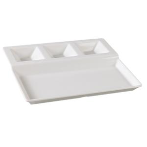 Yanco China Nu-Classic White Melamine 4 Compartment Plate - 1dz - NC-2520 