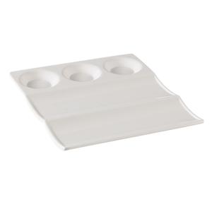 Yanco China Nu-Classic White Melamine 9in x 8in 5 Compartment Plate- 2dz - NC-4600 