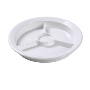 Yanco China Nu-Classic Ivory Melamine 9in dia. 3 Compartment Plate - NC-511I 