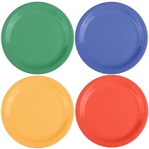 GET Diamond Color Mix Melamine 7.25" dia. Narrow Rim Plate-4 Doz - NP-7-MIX