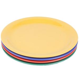 GET Diamond Color Mix Melamine 9in dia. Narrow Rim Plate - 2dz - NP-9-MIX 