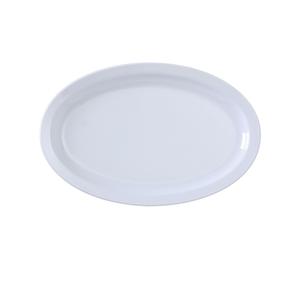 Yanco China Nessico White Melamine 12in x 8in Oval Narrow Rim Platter - NS-512W 