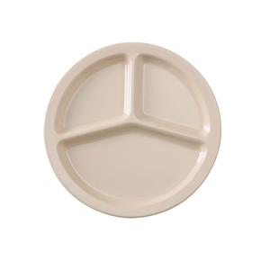 Yanco China Nessico Tan Melamine 10in dia. 3 Compartment Plate - 2dz - NS-702T 