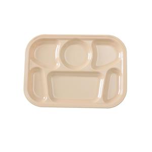 Yanco China Nessico Tan Melamine 13in x 9.5in 6 Compartment Plate - 1dz - NS-803T 