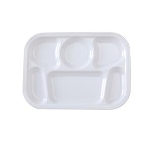 Yanco China Nessico White Melamine 13in x 9.5in 6 Compartment Plate- 1dz - NS-803W 