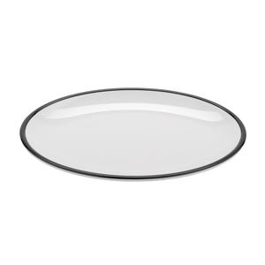 GET Settlement Bistro White Melamine 12.25in x 9in Plate - 1dz - OP-1291-W/BK 