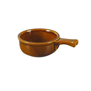 Yanco China Accessories Brown Porcelain 15oz Soup Crock with Handle - OS-15-B 
