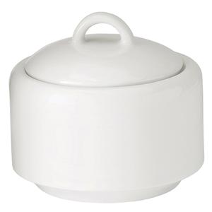 GET Corona Actualite Bright White Porcelain 8.5 oz. Sugar Bowl - PA1101708712