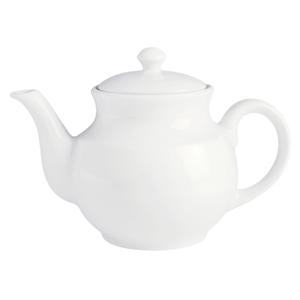GET Corona Actualite Bright White Porcelain 25 oz. Teapot-6 Each - PA1101908306