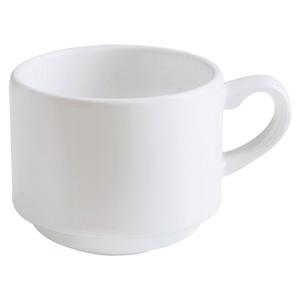 GET Corona Elegance Bright White Porcelain 7.8oz Tea Cup-2dz - PA1101924324 
