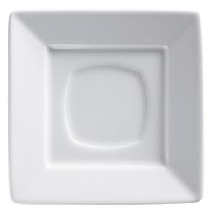 GET Corona Zen Bright White Porcelain 5.5in Square Saucer - 2dz - PA1101970324 