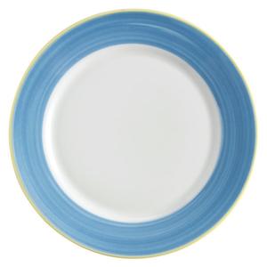 GET Corona Calypso Blue Porcelain 9in dia. Rolled Edge Plate - PA1601902324 