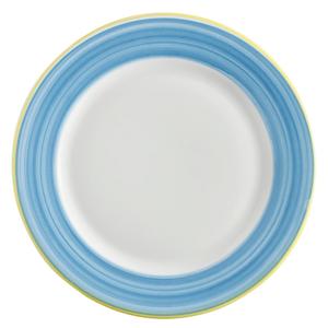 GET Corona Calypso Blue Porcelain 10.5" dia. Rolled Edge Plate - PA1601902724