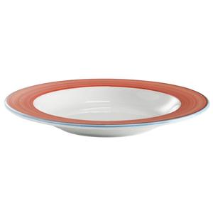 GET Corona Calypso Coral Porcelain 18.8 oz. Rimmed Pasta Bowl - PA1602903912