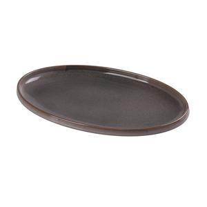 Yanco China Peocock Grey Porcelain 16inx 10"Rolled Edge Oval Plate-6 Each - PK-316 