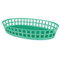 Thunder Group 7-4/8in x 4-3/5in Stackable Oval Fast Food Basket - Green-1dz - PLBK912G 