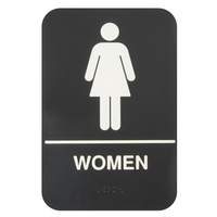 Thunder Group 6" x 9" "Women" Information Sign w/ Braille - PLIS6951BK