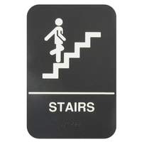 Thunder Group 6" x 9" "Stairs" Information Symbol Sign w/ Braille - PLIS6954BK