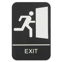 Thunder Group 6" x 9" "Exit" Information Sign w/ Braille - PLIS6956BK