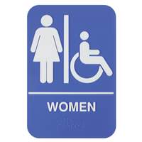 Thunder Group 6" x 9" "Women/Accessible Information Symbol Sign w/ Braille - PLIS6957BL