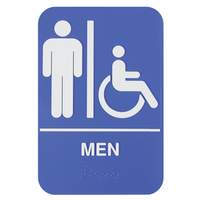 Thunder Group 6"x9" "Men/Accessible" Information Symbol Sign w/ Braille - PLIS6958BL