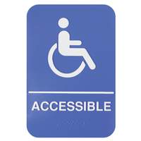 Thunder Group 6" x 9" "Accessible" Information Sign w/ Braille - PLIS6959BL