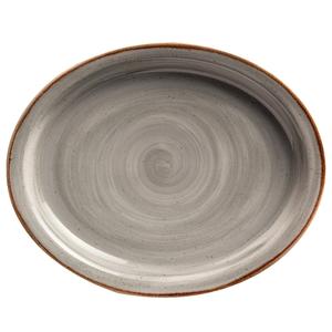 GET Corona Artisan Grey Porcelain 11.75" x 9.7" Oval Platter - PP1607807712
