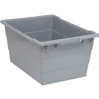 Quantum Food Service 23-3/4x17-1/4x12 Gray Polypropylene Cross Stack Tub 6 Pack - TUB2417-12GY 