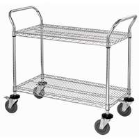 Quantum Food Service 36x24x37-1/2 304 Stainless Steel 2 Wire Shelf Utility Cart - WRSC-2436-2 