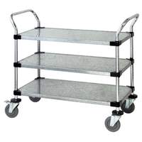 Quantum Food Service 48x24x37-1/2 304 Stainless Steel 3 Shelf Utility Cart - WRSC-2448SS-3S 