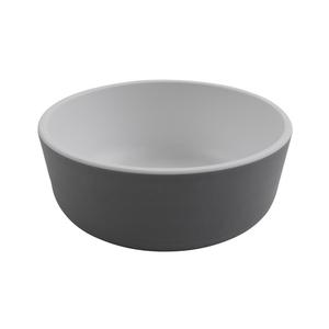 GET Roca Glazed White/Gray Melamine 15 oz.Soup Bowl - 2dz - RB-15-WM/GRM 