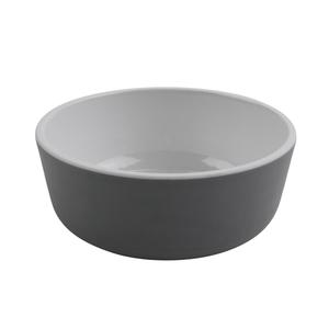 GET Roca Glazed White/Gray Melamine 16 oz.Soup Bowl - 2dz - RB-15-WS/GRM 