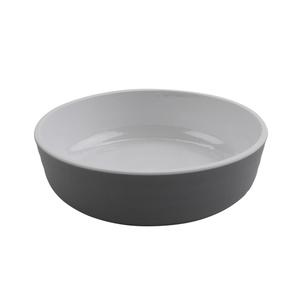 GET Roca Glazed Low Street White/Gray Melamine 24oz Bowl-1dz - RB-7-WS/GRM 