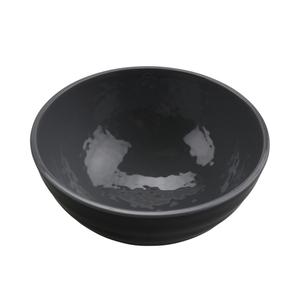 GET Roca Glazed Gray/Black Melamine 32oz Ramen Bowl - 1dz - RB-70-GRS/BKM 