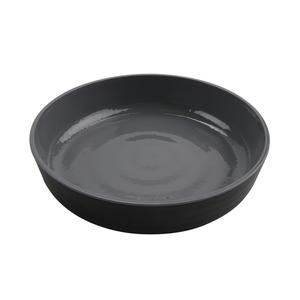 GET Roca Glazed Low Street Gray/Black Melamine 42 oz. Bowl-1 Doz - RB-9-GRS/BKM