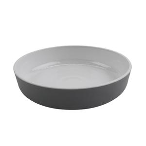 GET Roca Glazed Low Street White/Gray Melamine 42 oz. Bowl-1 Doz - RB-9-WS/GRM