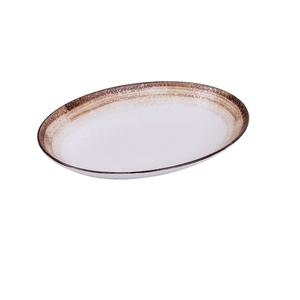 Yanco China Rockeye-2 Glazed Porcelain 28oz 12inx 9in Deep Oval Plate - RO-2912 