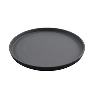 GET Roca Gray/Black Melamine 11" dia. Dinner Plate - 1 Doz - RP-11-GRM/BKM