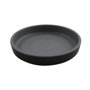 GET Roca Gray/Black Melamine 5" dia. Dinner Plate - 4 Doz - RP-5-GRM/BKM