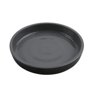 GET Roca Glazed Gray/Black Melamine 5in dia. Dinner Plate - 4dz - RP-5-GRS/BKM 