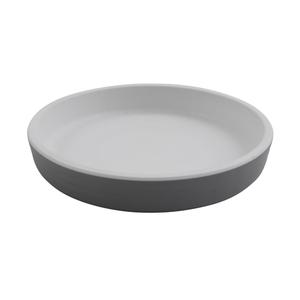 GET Roca Balance White/Gray Melamine 5" dia. Dinner Plate- 4 Doz - RP-5-WM/GRM