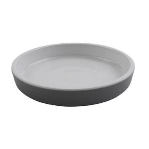 GET Roca Glazed White/Gray Melamine 5" dia. Dinner Plate - 4 Doz - RP-5-WS/GRM